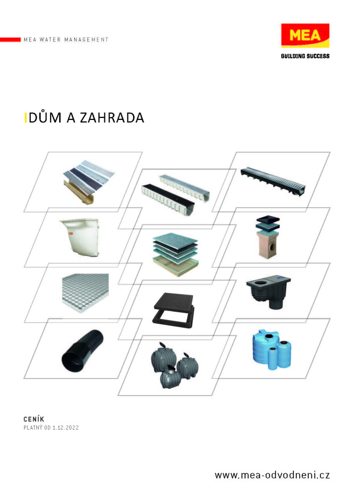 MEA Ceník - Dům a zahrada 1/2023 platný od 11.4.2023