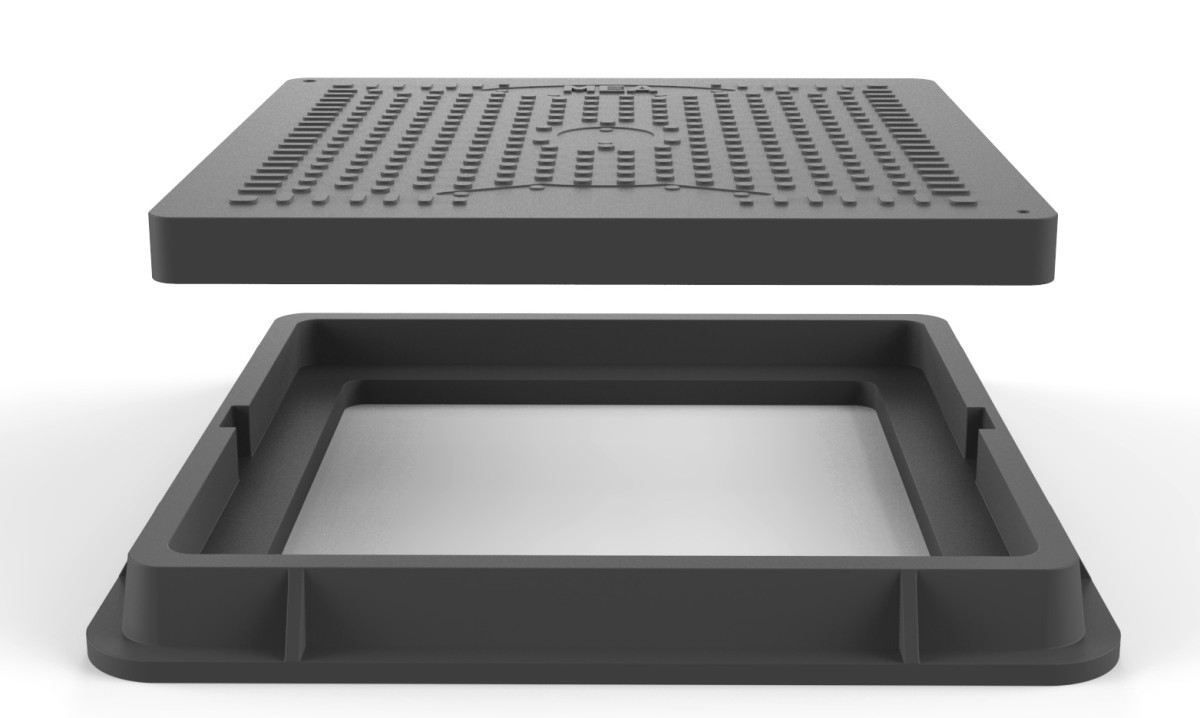 Poklopy z kompozitů, nerezi, oceli, plastu